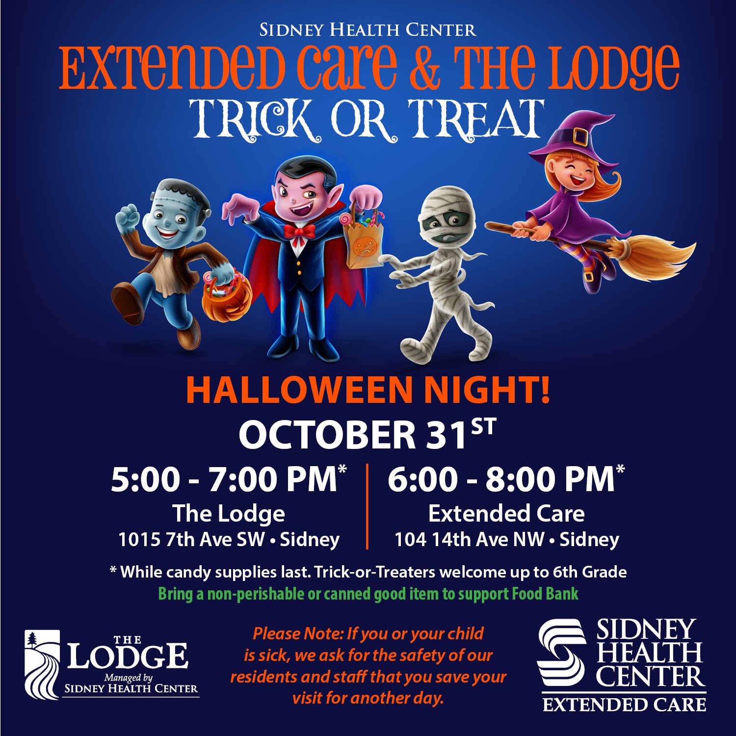 Trick-or-Treat at Extended Care & The Lodge