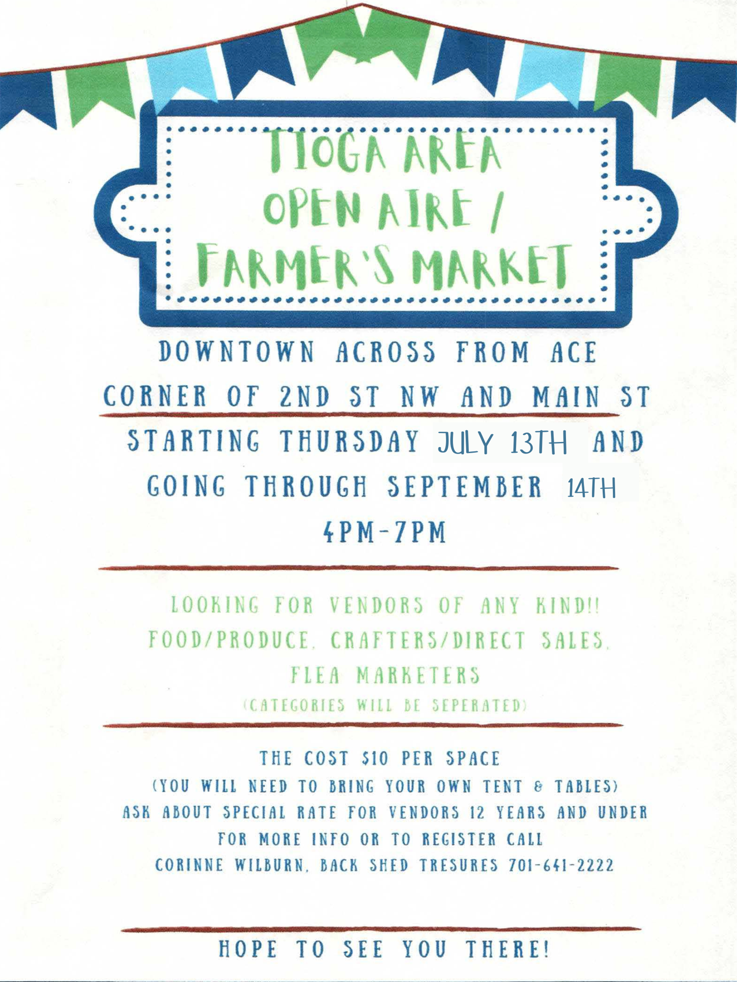 Tioga Area Open Aire Farmer's Market